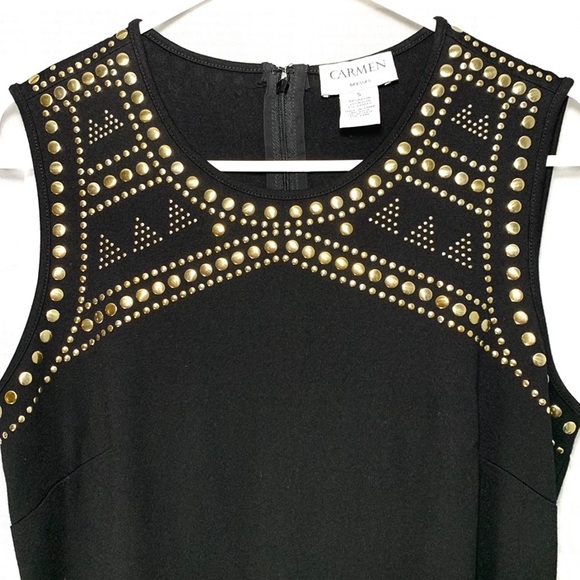 Carmen Marc Valvo Sleeveless Sheath Dress SzS - Picture 2 of 8